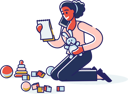 پیش‌نمایش فایل woman-reading-documents-while-cleaning-up-toys-4991382 از پک افراد 2