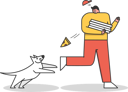 پیش‌نمایش فایل angry-dog-attacking-pizza-delivery-man-5018740 از پک افراد با حیوانات