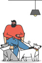 پیش‌نمایش فایل man-brought-his-dogs-to-vet-clinic-5018739 از پک افراد با حیوانات