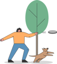 پیش‌نمایش فایل woman-playing-with-dog-while-throwing-frisbee-5018744 از پک افراد با حیوانات