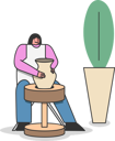 پیش‌نمایش فایل girl-making-clay-pots-and-pottery-workshop-5019021 از پک صنعت