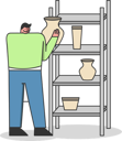 پیش‌نمایش فایل pottery-artist-placing-clay-jar-on-cupboard-5019023 از پک صنعت
