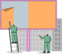 پیش‌نمایش فایل worker-mounting-poster-on-billboard-5019003 از پک صنعت