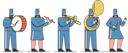 پیش‌نمایش فایل orchestra-members-with-music-instruments-wearing-uniform-5019124 از پک افراد مختلف