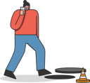 پیش‌نمایش فایل woman-walking-in-open-manhole-while-talking-on-mobile-phone-5019056 از پک افراد مختلف