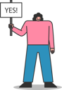 پیش‌نمایش فایل woman-with-yes-sign-on-board-5019061 از پک افراد مختلف