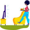 پیش‌نمایش فایل woman-bringing-food-for-eating-in-front-of-tv-5019457 از پک غذا