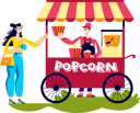پیش‌نمایش فایل woman-buy-popcorn-in-street-kiosk-5019468 از پک غذا