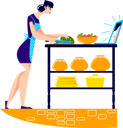 پیش‌نمایش فایل woman-cooking-dinner-while-watching-cooking-tutorial-5019456 از پک غذا