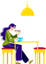 پیش‌نمایش فایل woman-eating-udon-noodles-5019463 از پک غذا