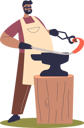 پیش‌نمایش فایل blacksmith-man-bending-metal-element-work-in-anvil-workshop-wearing-protective-apron-and-glasses-5158811 از پک صنایع