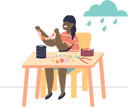 پیش‌نمایش فایل girl-making-beads-bracelets-sitting-at-table-during-craftsmanship-5158827 از پک کودکان