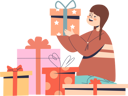 پیش‌نمایش فایل happy-girl-with-pile-of-gift-5158832 از پک کودکان