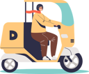 پیش‌نمایش فایل man-driving-electric-motorcycle-scooter-5158846 از پک حمل و نقل