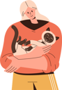 پیش‌نمایش فایل happy-woman-holding-cat-in-her-arms-8563627 از پک افراد با حیوانات خانگی