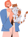 پیش‌نمایش فایل smiling-woman-holding-cute-cat-in-arms-8563626 از پک افراد با حیوانات خانگی