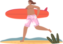 پیش‌نمایش فایل young-man-run-holding-surfboard-8579127 از پک ورزش ها