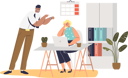 پیش‌نمایش فایل angry-businessman-boss-shout-at-frustrated-female-worker-pointing-at-watch-8579161 از پک بیزنس من با کارگر