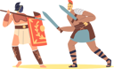 پیش‌نمایش فایل ancient-roman-armoured-spartan-warrior-and-moor-fight-8579069 از پک گلادیاتورها