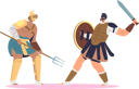 پیش‌نمایش فایل gladiator-fight-with-barbarian-on-arena-8579070 از پک گلادیاتورها