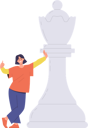 پیش‌نمایش فایل happy-smiling-woman-standing-nearby-giant-queen-chessman-8778581 از پک ورزش ها