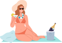 پیش‌نمایش فایل woman-wearing-bikini-and-drinking-alcoholic-8778432 از پک زن با لباس شنا