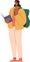 پیش‌نمایش فایل happy-smiling-female-student-reading-book-while-standing-with-bag-8778478 از پک آموزش