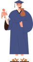 پیش‌نمایش فایل smiling-female-student-in-mantle-showing-school-or-college-education-diploma-paper-roll-8778471 از پک آموزش