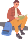 پیش‌نمایش فایل young-teenager-male-student-character-reading-book-during-time-break-8778456 از پک آموزش