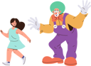 پیش‌نمایش فایل cute-little-girl-afraid-of-clown-at-kids-party-8778510 از پک کودکان