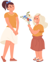 پیش‌نمایش فایل cute-little-girl-giving-bouquet-of-flower-to-older-sister-congratulating-her-with-birthday-8778489 از پک کودکان