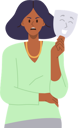 پیش‌نمایش فایل angry-young-woman-hiding-feelings-and-mood-under-smiling-face-mask-of-happiness-8778312 از پک مردم در حال پنهان کردن احساسات