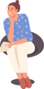 پیش‌نمایش فایل happy-woman-holding-paper-sheet-listening-while-sitting-on-chair-8778362 از پک افراد مثبت