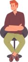 پیش‌نمایش فایل young-man-sitting-on-chair-with-folded-arms-in-waiting-pose-8778360 از پک افراد مثبت