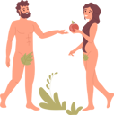 پیش‌نمایش فایل happy-adam-and-eve-with-forbidden-apple-fruit-8777253 از پک داستان‌های کتاب مقدس