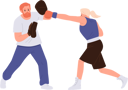 پیش‌نمایش فایل woman-athlete-character-in-sportswear-and-gloves-boxing-with-trainer-wearing-punching-paws-9176479 از پک ورزش ها