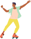 پیش‌نمایش فایل funky-teenager-man-character-parting-riding-rollerblades-9355907 از پک ورزش ها