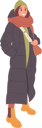 پیش‌نمایش فایل beautiful-woman-wearing-long-warm-down-jacket-and-knitted-hat-with-scarf-9785502 از پک افراد در لباس زمستانی