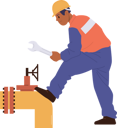 پیش‌نمایش فایل mechanic-male-worker-repairing-pipeline-with-wrench-9952863 از پک کارگران نفت و گاز