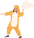 پیش‌نمایش فایل happy-smiling-girl-wearing-giraffe-costume-and-pillow-fight-10036531 از پک افراد