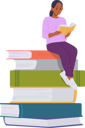 پیش‌نمایش فایل teenager-girl-student-reading-sitting-on-big-books-stack-10036551 از پک افراد