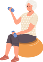پیش‌نمایش فایل senior-woman-sitting-in-fitness-ball-for-training-using-dumbbells-10036528 از پک ورزش ها