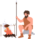 پیش‌نمایش فایل caveman-cooking-meat-for-dinner-on-bonfire-10324368 از پک اشخاص تاریخی