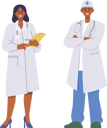 پیش‌نمایش فایل adult-man-and-woman-doctor-characters-wearing-uniform-10324396 از پک خدمات