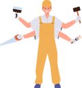 پیش‌نمایش فایل multitasking-handyman-character-having-lots-of-arms-with-different-tools-10324414 از پک خدمات