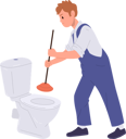 پیش‌نمایش فایل plumber-worker-character-in-uniform-clearing-toilet-lavatory-blockage-with-equipment-10324411 از پک خدمات