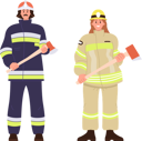 پیش‌نمایش فایل young-adult-man-and-woman-firefighter-characters-wearing-uniform-10324397 از پک خدمات