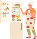 پیش‌نمایش فایل grandmother-taking-ingredients-for-food-preparation-looking-at-opened-refrigerator-10756665 از پک افراد