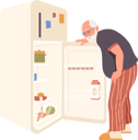 پیش‌نمایش فایل senior-man-searching-for-food-looking-at-shelves-in-opened-kitchen-refrigerator-10756667 از پک افراد