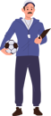 پیش‌نمایش فایل man-football-teacher-holding-ball-and-clipboard-10940701 از پک ورزش ها